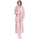 PAVILIA Women Hooded Plush Soft Robe | Fluffy Warm Fleece Sherpa Shaggy Bathrobe