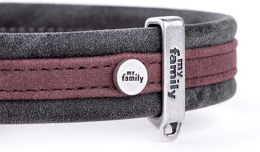 MyFamily faux leather Collar Made in Italy Ascot Collection, Purple, 49-59 cm - Image 3