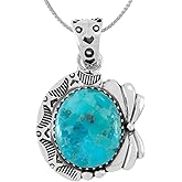 Turquoise Necklace 925 Sterling Silver Pendant & 20" Chain Southwestern Style