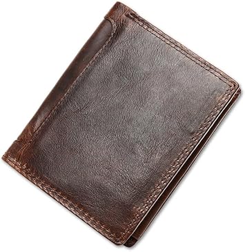 VANCOO,Cartera de piel para hombre, color marrón lujo de cuero marrón 8  tarjeta multifunción de la carpeta para los hombres: Amazon.es: Equipaje