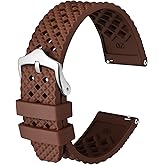 Anbeer Fluororubber Watch Bands,Quick Release FKM Rubber Watch Strap for Men and Women, Choose Color & Width 18mm 20mm 22mm