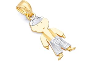 THE WORLD JEWELRY CENTER 14k REAL Yellow Gold Charm Pendant - 5 Different Style Available