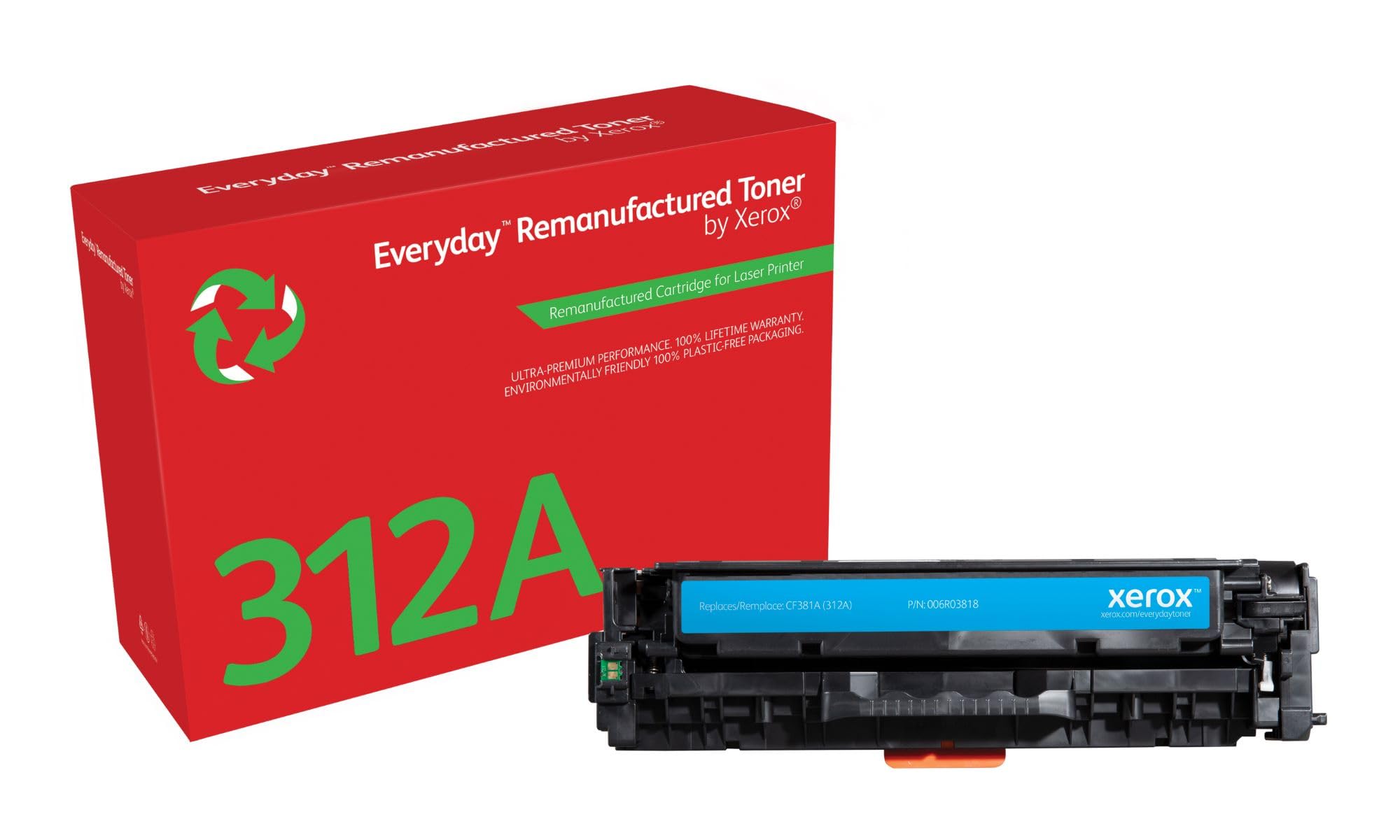 Xerox Everyday Compatible HP 312A CF381A Cyan Toner, Standard Capacity, Remanufactured