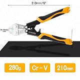 BOENFU 210mm Small Bolt Cutter Heavy Duty Wire Cutter Orange view 6