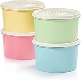 Tupperware Heritage Collection 8 Piece Food Storage Canister Set in Vintage Colors, Dishwasher Safe and BPA Free (4 Containers, 4 Lids)