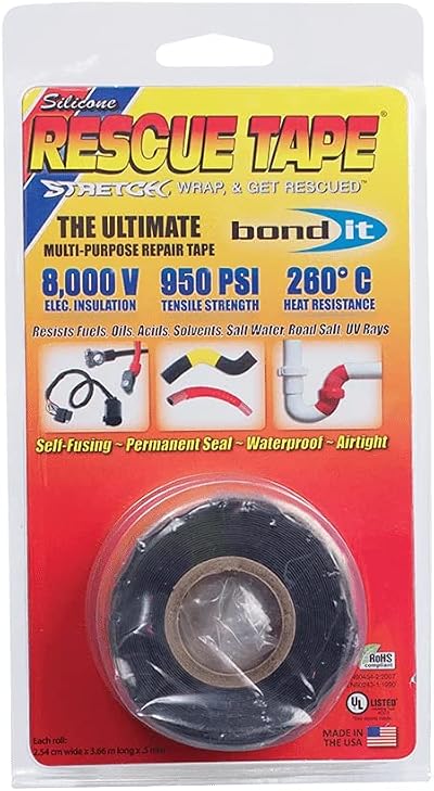 Bond It Silicone Rescue Tape 3.55m Black - Self-Fusing Multi Purpose Tape