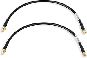 WIZACE 1ft SMA Female to SMA Male Cable 2PCS, S-MR240 Pure Copper Low Loss Extension Coaxial - Antenna Lead Extender for 3G 4G 5G 6G LTE ADS-B Ham GPS WiFi RF Radio Use (50 Ohm Not for TV)