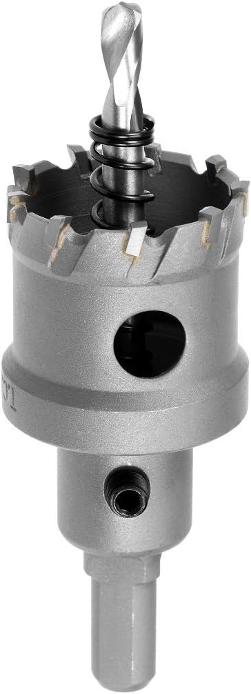sourcingmap Carbide Hole Saw Drill Bit, 35mm Hole Cutter for Stainless Steel Alloy Cast Iron Copper Metal Sheet, with Limit Step