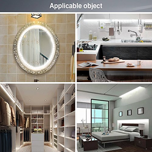 SOLMORE Dimmable LED Strip Lights Kit 240 LEDs 13ft/4m LED Light Strip for Vanity Makeup Mirror Closet Under Cabinet Lighting DIY indoor Kitchen Bar Celebration Decor (Daylight White)