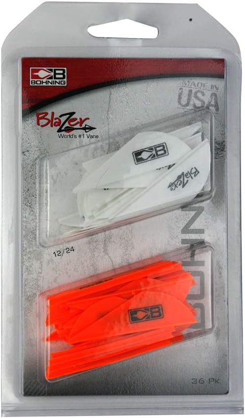 Bohning Blazer Vane Combo 36 Pack, White and Neon Orange, White and Neon Orange : Sports & Outdoors