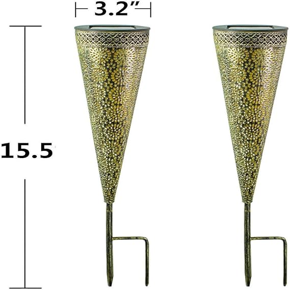 LYJIN Luz Solar del jardín, Luces solares de Hierro Forjado de Tierra