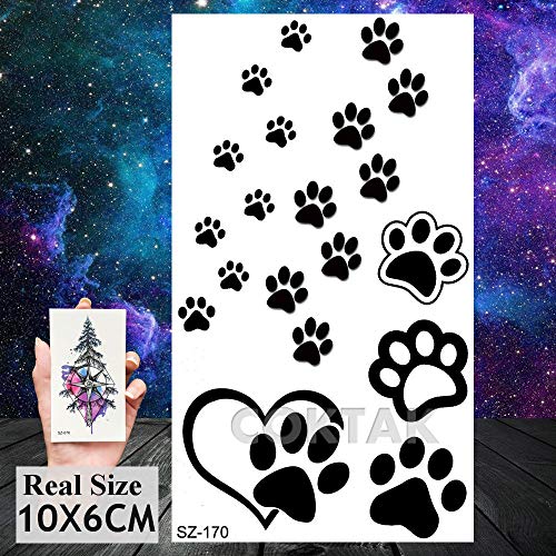COKTAK 8 Pieces/Lot Funny Cartoon Children Temporary Tattoos For Kids Dog Paw Universe Star Moon Rocket Body Art Finger Arm Waterproof Fake Tattoo Stickers Face Decals Planets Women Tatoo Sheet Girls - Thumbnail 4