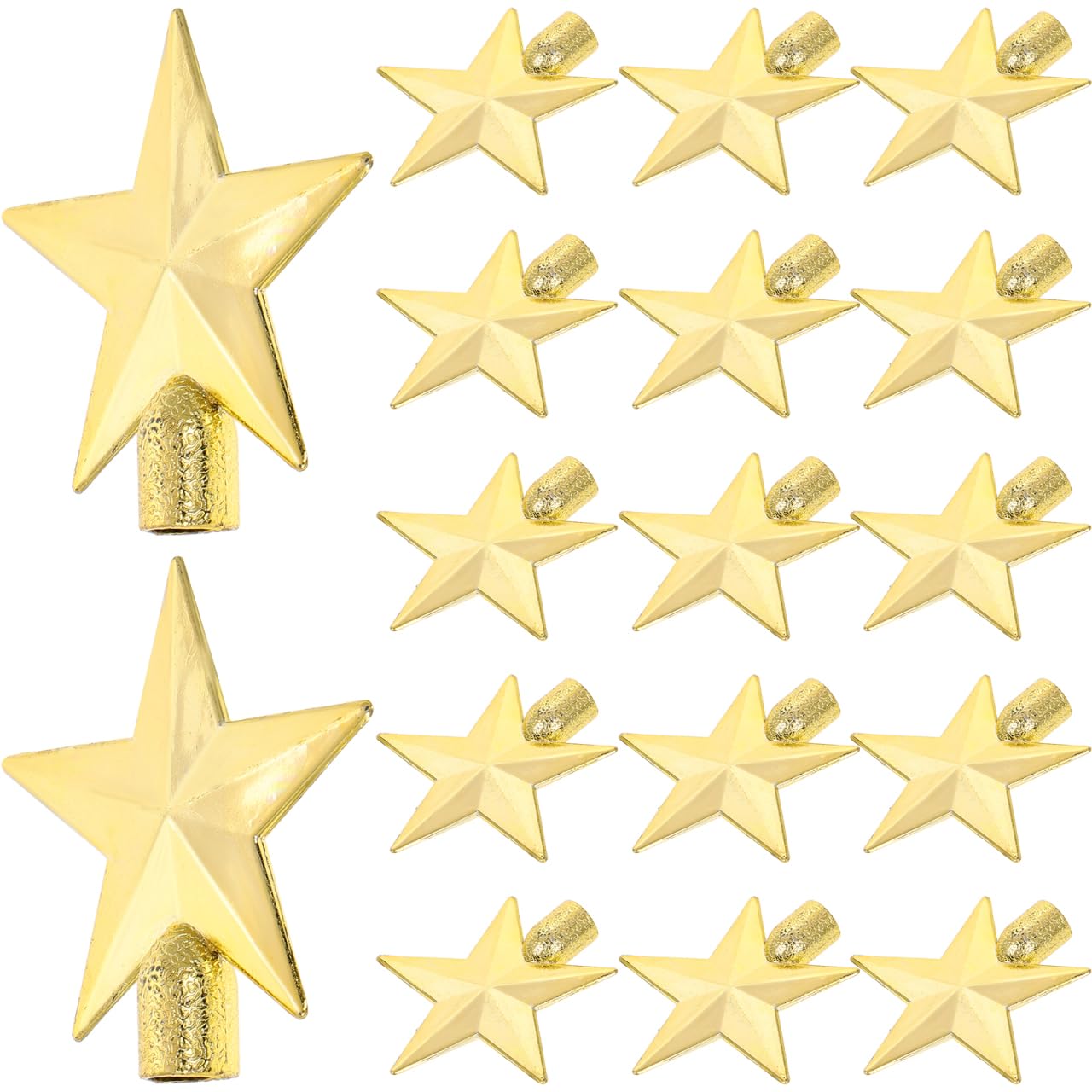 HOMSFOU 20pcs Christmas Star Tree Topper Glittered 6cm Xmas Tree Decorations Holiday Party Favors Home Decor