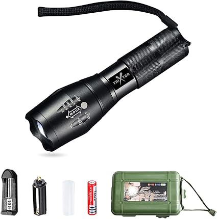 linterna led recargable militar linterna tactica lampara portatil 1600 lumenes ipx6 impermeable linterna para bicicleta senderismo aire libre 5