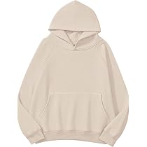 Lauweion Women Solid Basic Fleece Letter Loose Hoodie Sweatshirt