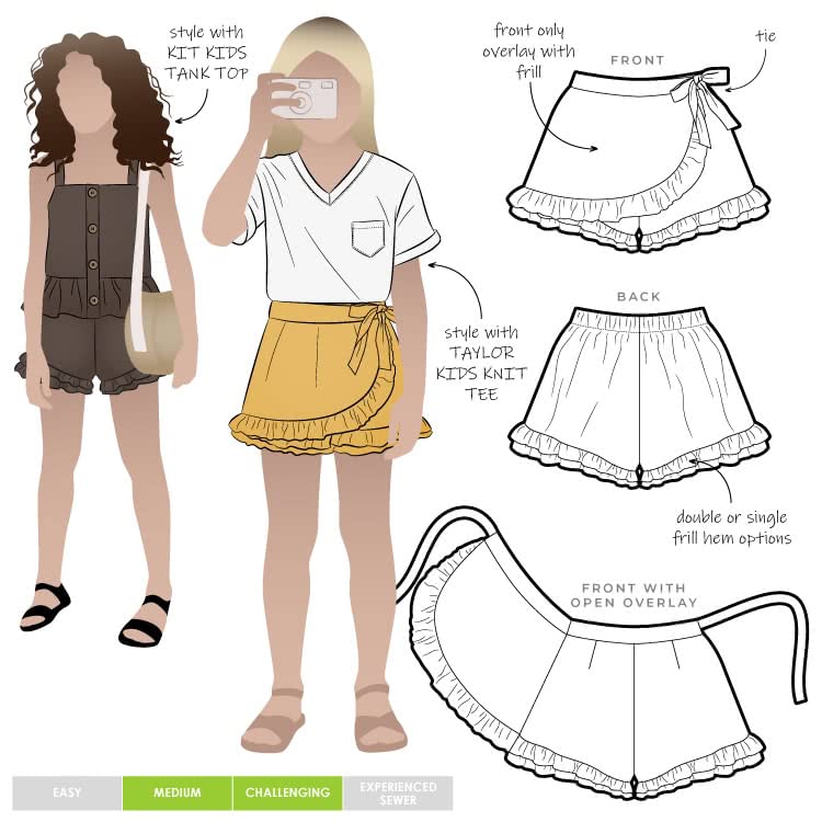 Style Arc Sewing Pattern - Margot Kids Skort