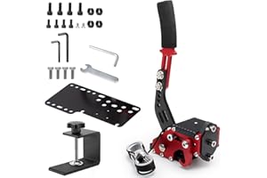 Jetmilai Handbrake Sim Racing for PC Windows, USB Handbrake with Clamp Analog Performance with Handle Grip for 64 Bits E Brak