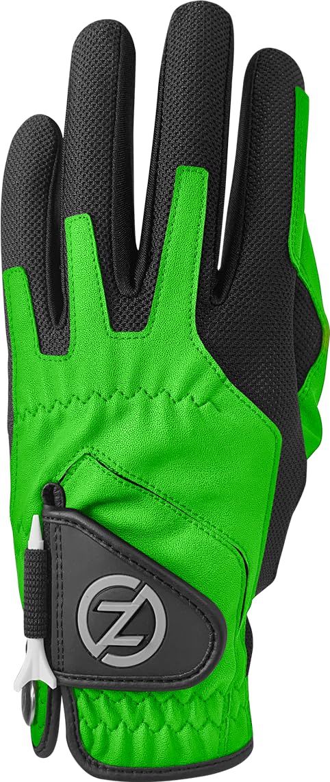 Zero Friction Men's Compression Synthetic Left Hand Universal Fit Golf Glove, One Size, Lime Green, GL00003