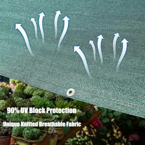 TERRIFI Green Shade Cloth 2 x 3 M - 90% UV-Blocking Sun Shade Net with Grommets, Ideal for Greenhouse, Patio, Lawn, Outdoor Plant Cover, Protects Flowers and Vegetation