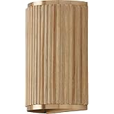 Capital Lighting 650721WS Donovan Mid-Century Modern Artisan Luxe Fluted Mango Wood Wall Sconce, 2-Light 120 Total Watts, 12"