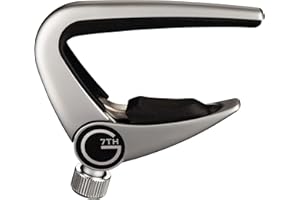 G7th Newport Guitar Capo, Steel String Silver 53mm -Low Profile, Easy to Use Flip Lever Guitar Capo with Fine-Tune Adjustment Knob, Safe Silicone Pads -Perfect for 6 String Acoustic & Electric Guitars