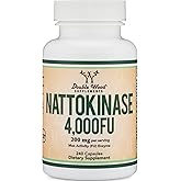 Nattokinase Supplement 4,000 FU Servings, 240 Capsules (Derived from Japanese Natto) Systemic Enzymes for Cardiovascular and Circulatory Support by Double Wood