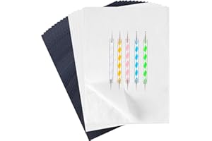 HOMTABLE 150 Pieces Black White Carbon Transfer Paper Set Tracing Paper Carbon Graphite Copy Paper with 5 PCS Embossing Stylus Dotting Tools for Wood, Paper, Canvas, Cloth, 11.7 x 8.3 Inch