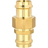 1Pack Seelink 1-inch Copper Press Union Fitting(PRESS235-1) | Brass Construction Fitting for Copper Pipe Connection