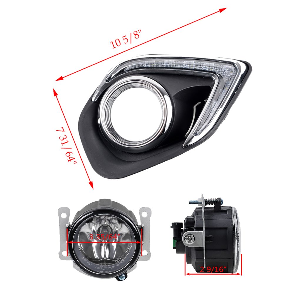 Set 9LED Daytime Running Light DRL + Front Fog Lamp w