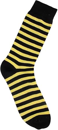 Amazon Com Mysocks Mens Stripe Socks Yellow Black Clothing