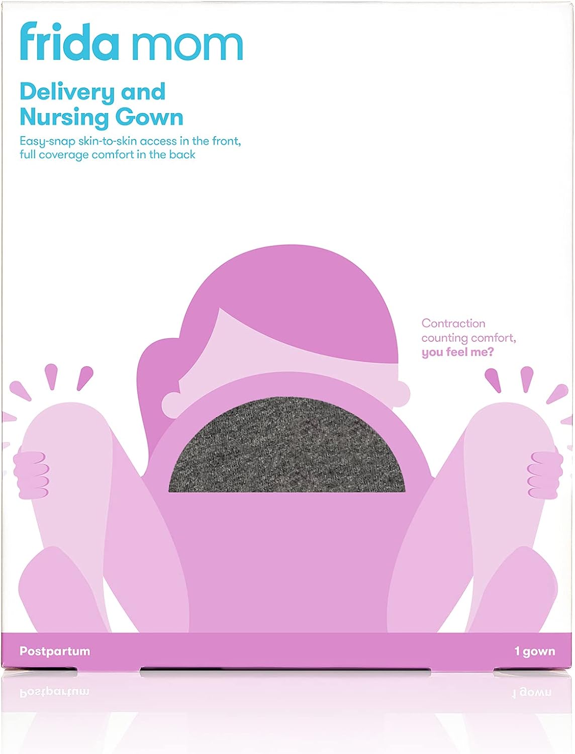 Frida Mom Delivery and Nursing Gown | Easy-Snap, Tagless, Skin-to-Skin Access for Nursing and Full Coverage in The Back: Health & Personal Care