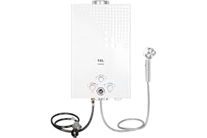 ACTREY Tankless Water Heater,18L Outdoor Portable Gas Hot Water Heater, Instant Propane Water Heater with Digital Display for Camping Trips Boat Cabins