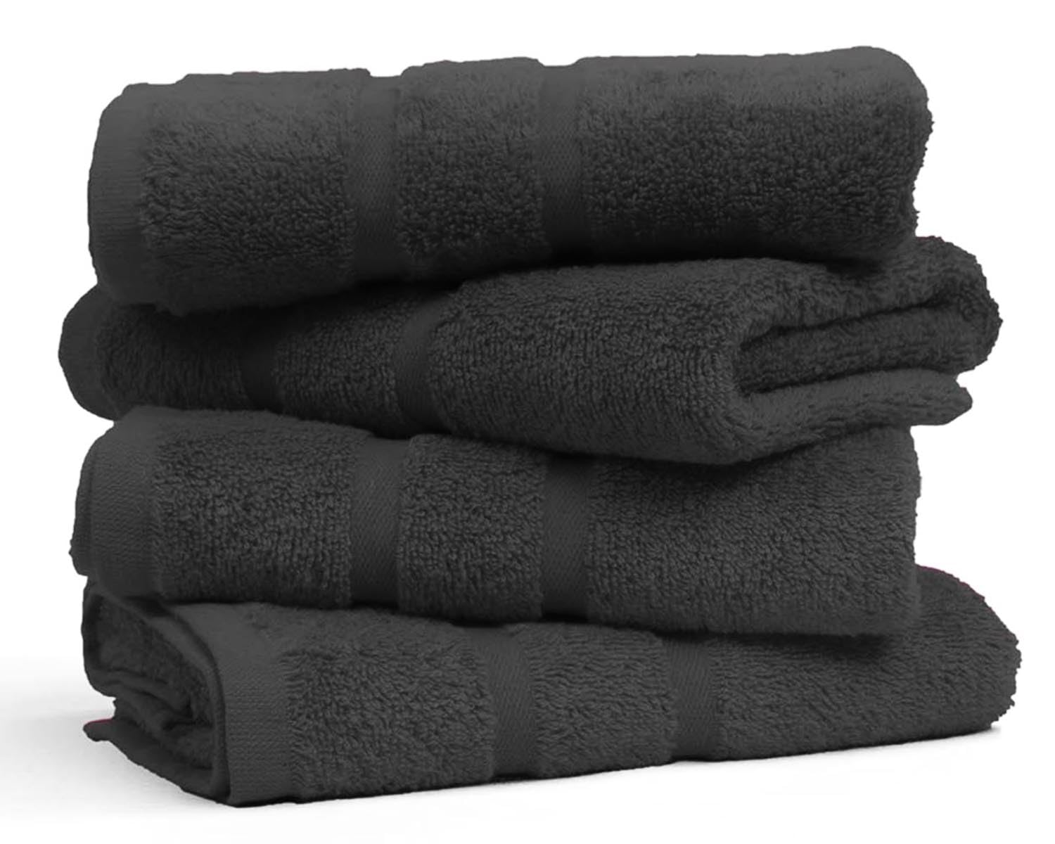 Westlane Linens Luxury Hand Towels - (50x100 cm, 4 Pack) - Ultra Soft 100% Ring Spun Cotton Highly Absorbent & Quick Dry - Premuim Hotel & Spa Quality Towel Sets (Charcoal)