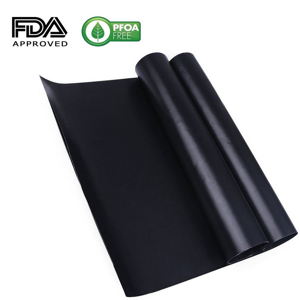 Dewanxin Grill Mat, Non-Stick BBQ Grill Mats, Set of 5 Barbecue Mat Durable, Heavy Duty, Reusable and Easy to Clean, FDA-Approved, PFOA Free