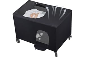 Jonnick Slumber Crib Blackout Canopy Cover for Pack N Play Travel Crib Canopy - Portable Stretchy Breathable Sleeping Pod Sha