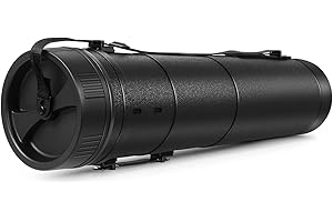 Flexzion Poster, Art, Document Tube with Strap, Expandable Waterproof Plastic Container, Telescoping Cylindrical Storage Case, Portable Paper Holder for Draft Sketch Blueprint, 6.5 IDx32-51.6 Inch