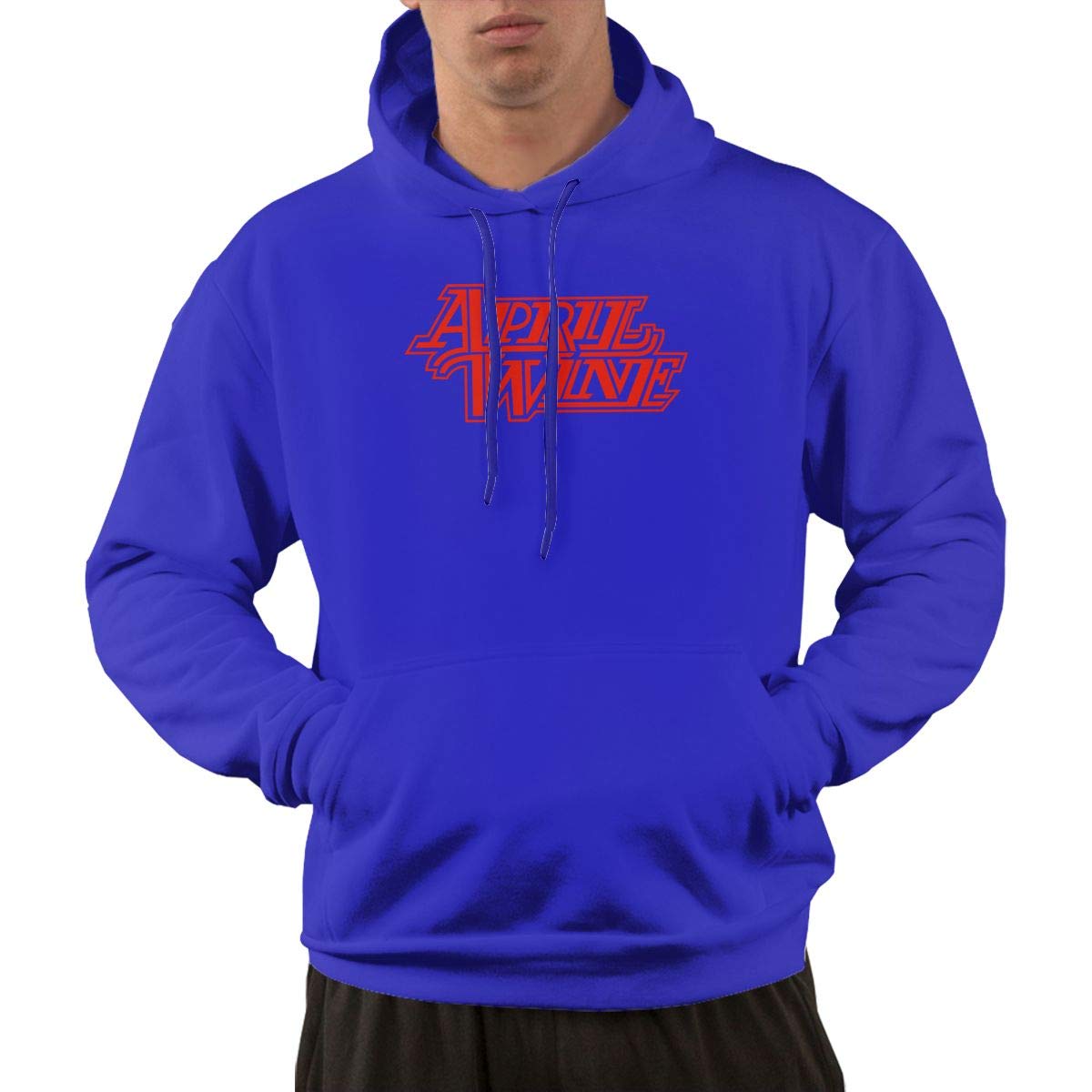 Erman Pullover Athletic Blue Print April Wine Hooded Shirts With Pocket S
