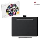 Wacom Intuos Bluetooth, Medium Black wireless graphic tablet, with 3 free creative software downloads, Corel Painter Essentials, Clip Studio Paint Pro and Corel Aftershot (CTL6100WLK0)