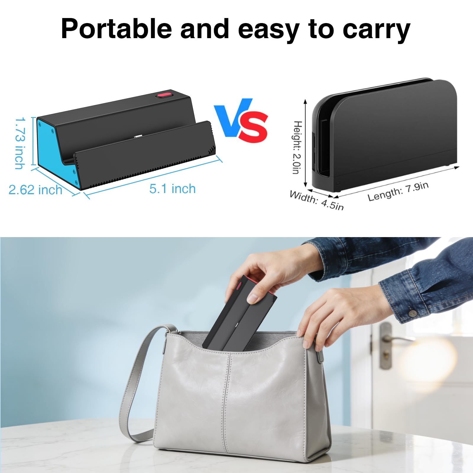 HEIYING TV Docking Station für Nintendo Switch 2/Switch OLED, Tragbarer TV Dock Ladegerät Ständer mit 4K HDMI Adapter/USB Port/Typ C Ladegerät Port 6