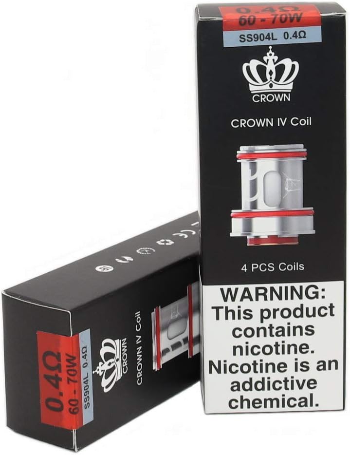 Uwell Crown IV 4 Coils Verdampferköpfe Mesh UN1 UN2 0.2 0.23 0.25 0.4 Ohm (0.4 Ohm 60-70W (Rot))