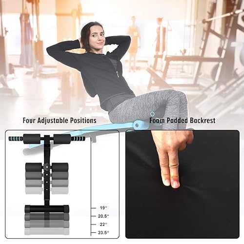 Goplus Adjustable Sit Up Bench, Abdominal Training Workout Slant