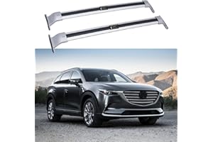 2pcs Roof Rack Rail Cross Bars Fit for Mazda CX9 CX-9 2017 2018 2019 2020 2021 2022 2023 2024 2025 Aluminum Crossbars (Silver