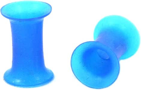 thumbnail image 2 of Lobal Domination Blue Silicone Tunnels – Double Flare Plugs Ear Gauges – Sizes Up To 2 Inch 2 of 3