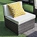 Wisteria Lane Patio Furniture Sofa Set, 5 PCS Outdoor Sectional Sofa Seating with Ottoman and Table, All Weather Grey Wicker
