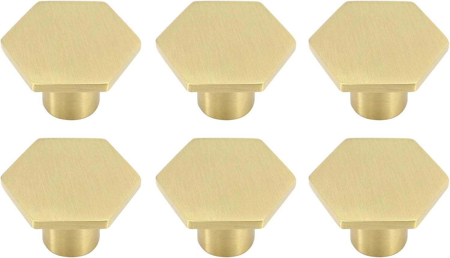 Solid Brass Hexagon Cabinet Knobs