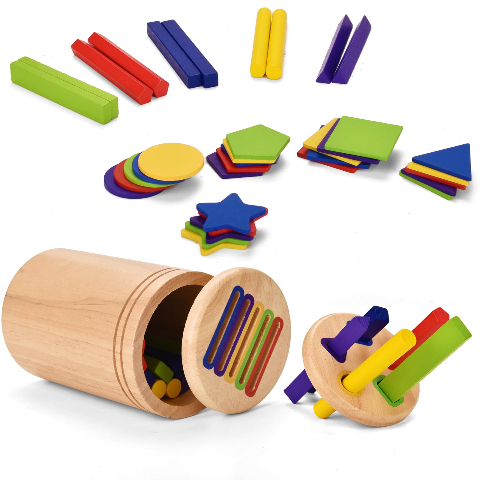 Dazhshun Montessori Wooden Toys for 1 Years Old,Wooden Color Sorting Travel Toy for Kids/Toddler Boys Girls,Educational Sensory Toy Early Development Toys for 1-3 Year Olds Birthday Gifts