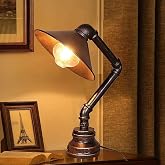 GQZGGXX Steampunk Table Lamp, Industrial Water Pipe Lamp Retro Iron Piping Desk Lamp Vintage Nightstand Lamps for Bedroom Living Room Kitchen Café Dorm Pub (Not Include Bulb)