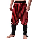 Men's Ankle Banded Pants Medieval Viking Navigator Pirate Costume Renaissance Gothic Halloween Cosplay Trousers.