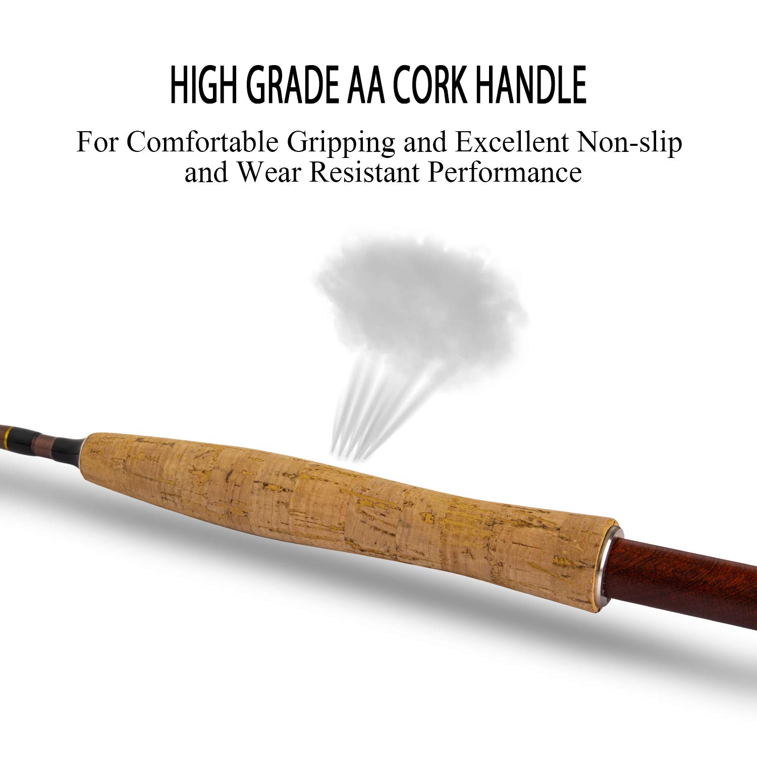 Goture Fly Fishing Rod Portable Fly Rod with 30-ton Carbon Fiber Blanks AA Cork Grip Hard Chromed Guides and Travel Rod Tube, 4-Piece 9 Feet Slow/Medium/Medium Fast Action Fishing Rods (4wt)