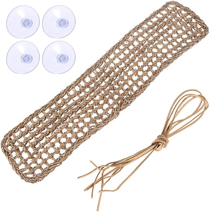 PIVBY Reptile Lizard Lounger Bearded Dragon Hammock,100% Natural Grass Fibers Hammock Bed for Anoles, Bearded Dragons, Geckos, Iguanas, and Hermit Crabs